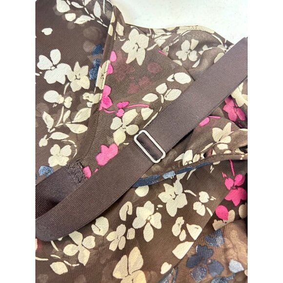 Lane Bryant Brown Floral Polyester Plus Top Size 28 - Picture 4 of 6